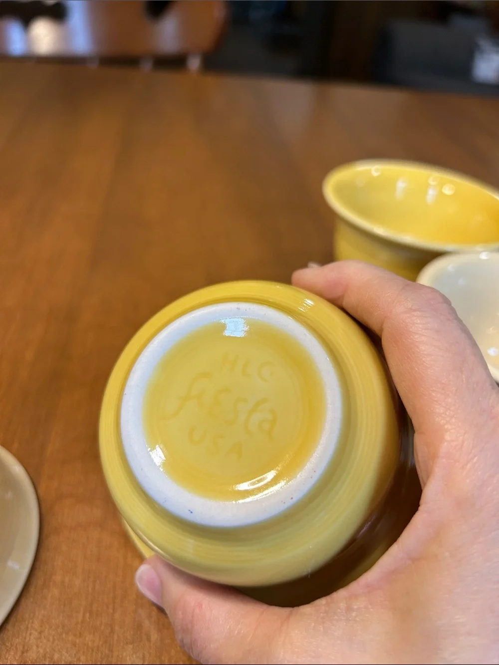 Four Fiesta Berry Bowls - Yellow and Cream (Set of 4)